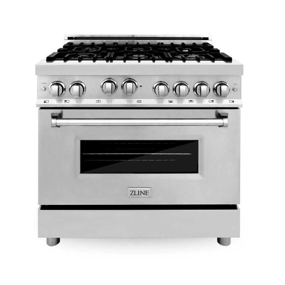 ZLINE 36" Professional 4.6 cu. ft. 6 Gas on Gas Range in Stainless Steel with Color Door Options (RG36)