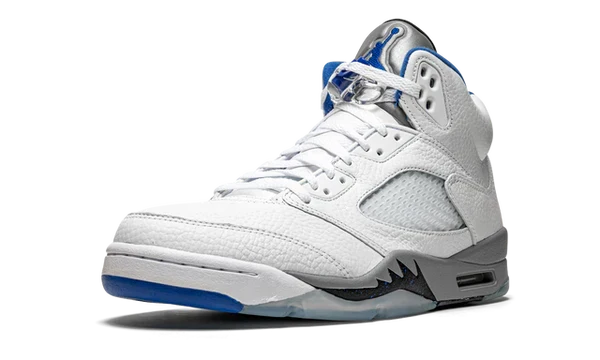 Nike Air Jordan 5 Retro White Stealth Gray Leather