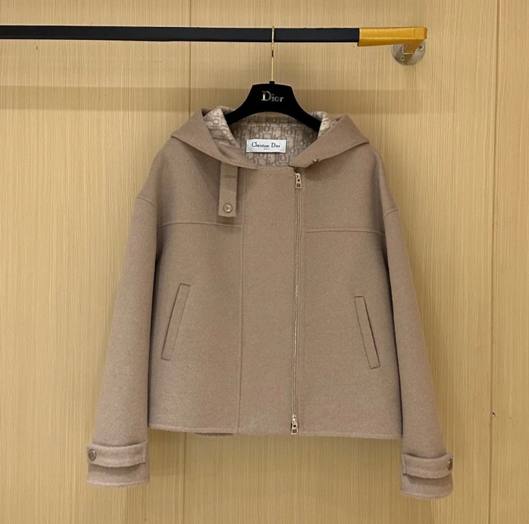 Dior 2025 Couture Hooded Jacket Beige Wool Cashmere