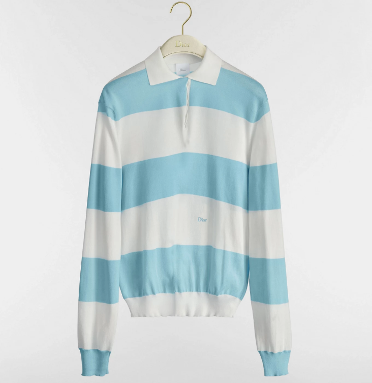 Dior 2026 Marinière Long-Sleeved Polo Shirt Cotton