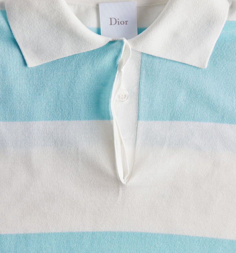 Dior 2026 Marinière Long-Sleeved Polo Shirt Cotton