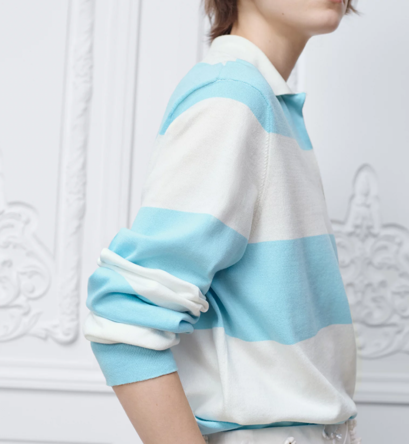 Dior 2026 Marinière Long-Sleeved Polo Shirt Cotton