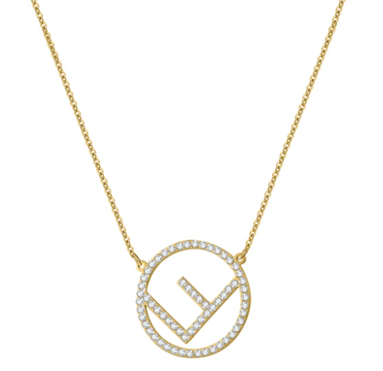 F LOGO NECKLACE FULL DIAMOND