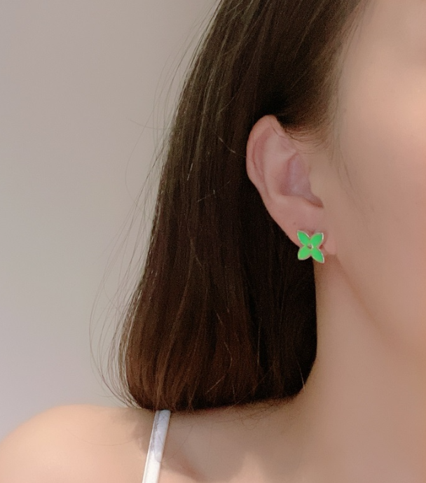 MONOGRAM STAR STUD SILVER EARRINGS