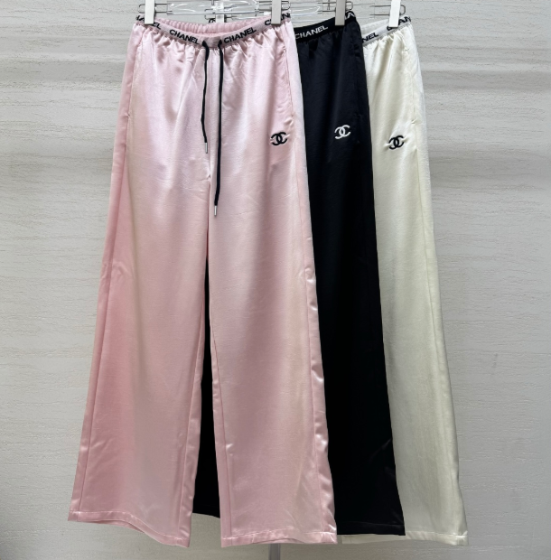 Chanel 2026 Waist Drawstring Acetate Casual Wide-Leg Pant Polyester 356793