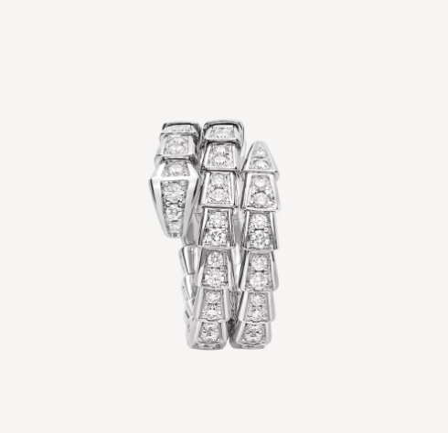 SERPENTI RING WHITE GOLD DIAMOND DOUBLE ROW
