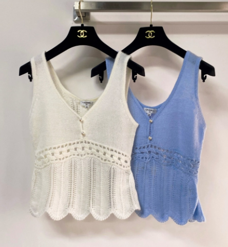 Chanel 2026 Openwork Knit Vest Polyamide Wool 366059
