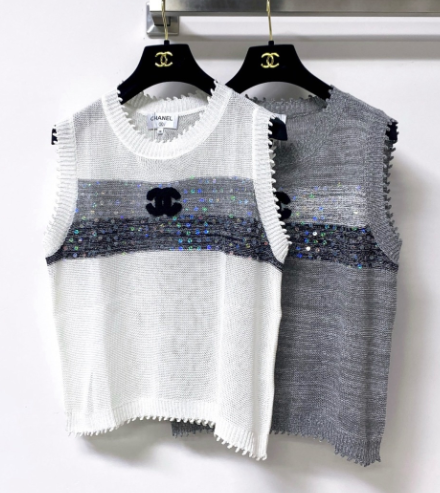 Chanel 2026 Vest Shirt Grey White Tencel Wool 295272