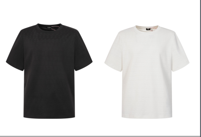 Fendi 2026 Men's Short-Sleeve T-Shirt Jacquard Cotton Wool 830111