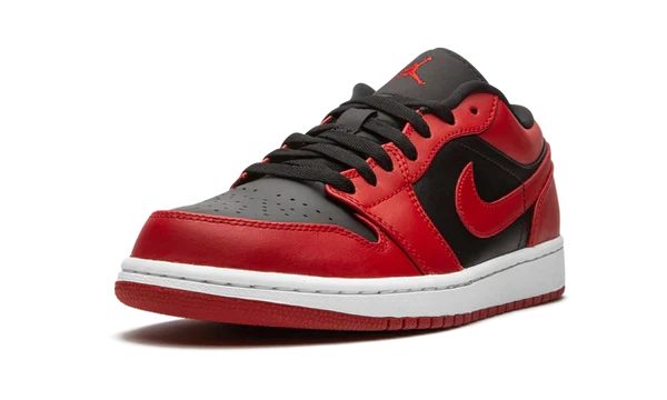 Nike Air Jordan 1 Low Bred Toe Red Black Leather
