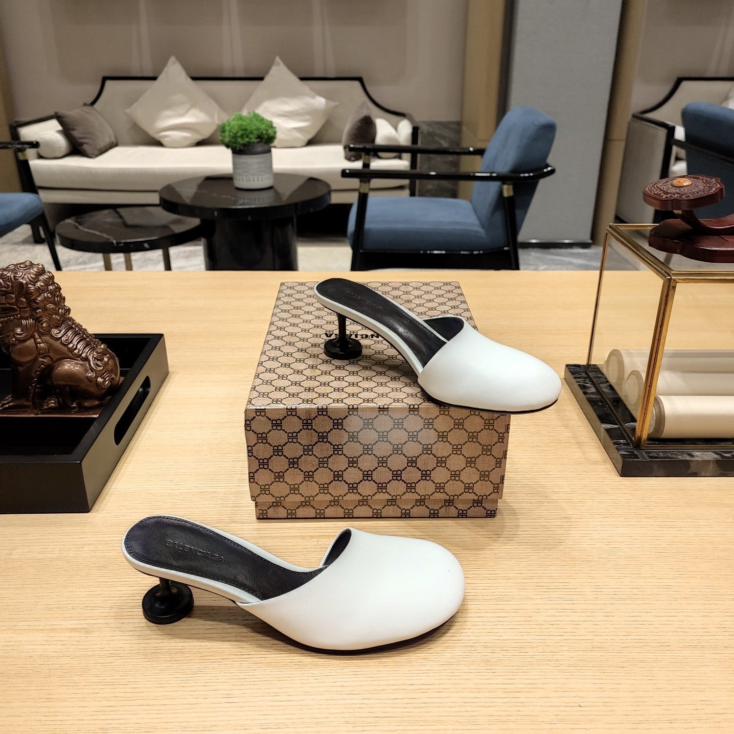 Balenciaga 26s Cup Heel Mules 45 Cowhide