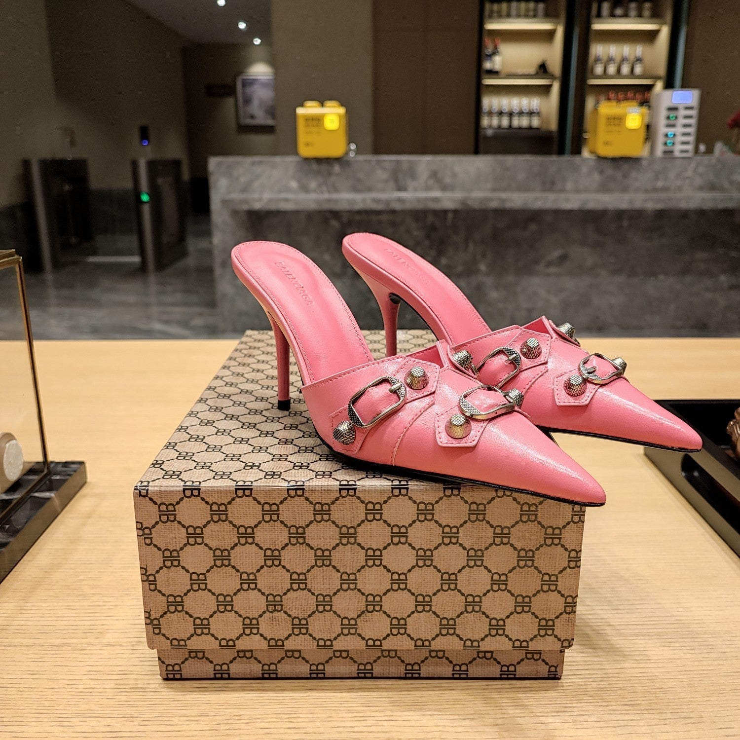 Balenciaga 26s High Heel Mules 90 Genuine Leather