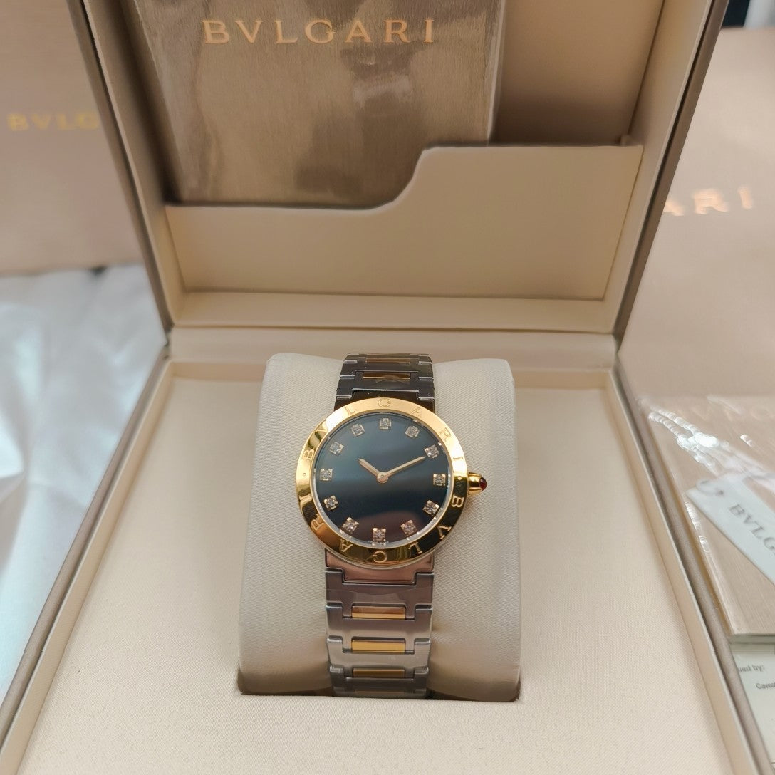 Bulgari 33mm Diamond Numerals Gold Case Gold/Steel Bracelet