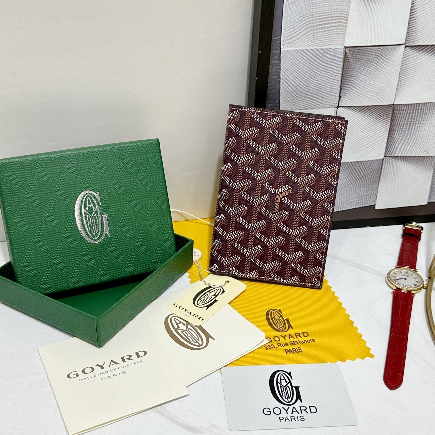 Goyard 2026 Grenelle Passport Cover 14cm Canvas Cowhide