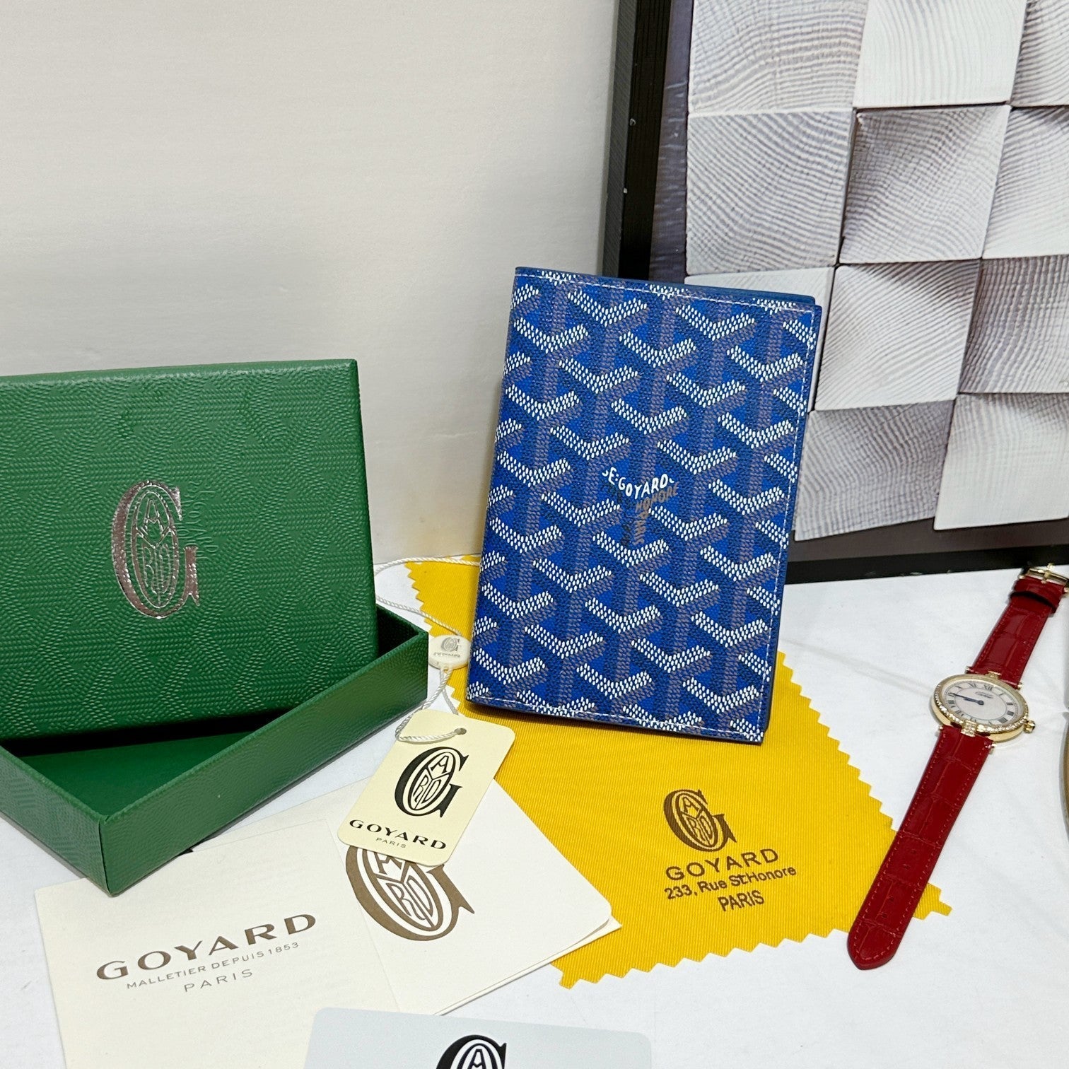 Goyard 2026 Grenelle Passport Cover 14cm Canvas Cowhide