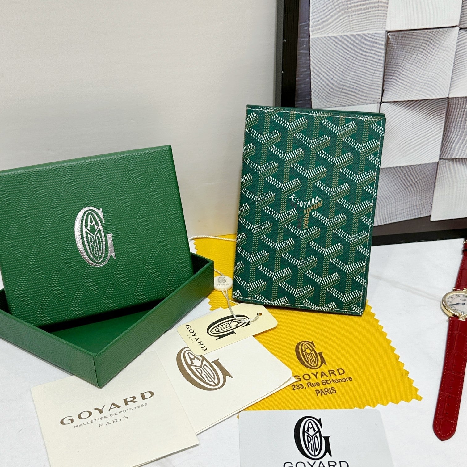 Goyard 2026 Grenelle Passport Cover 14cm Canvas Cowhide