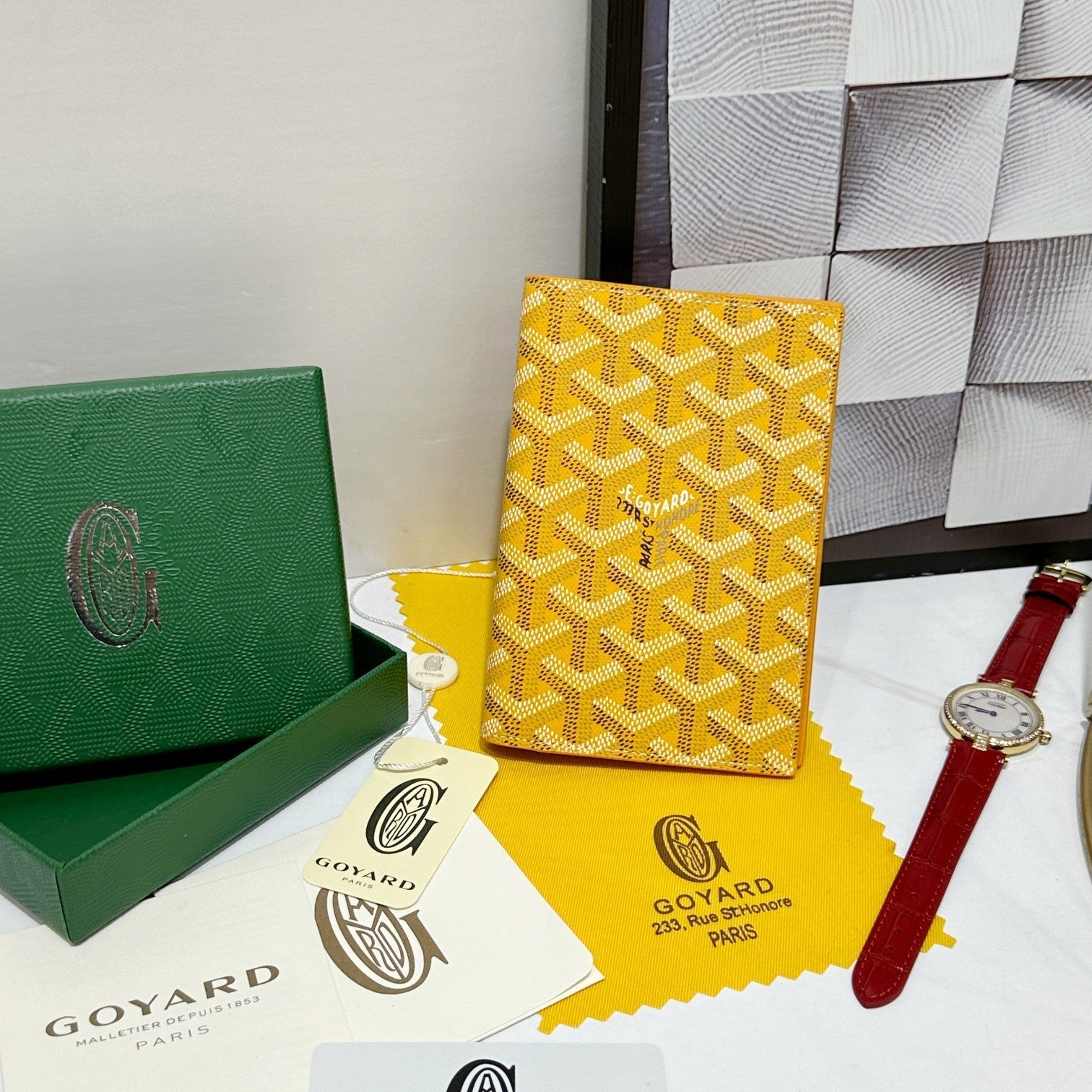 Goyard 2026 Grenelle Passport Cover 14cm Canvas Cowhide