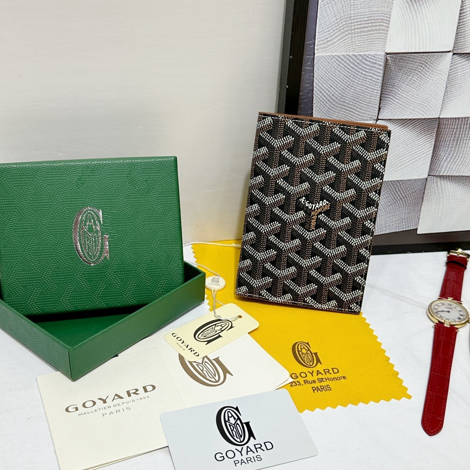 Goyard 2026 Grenelle Passport Cover 14cm Canvas Cowhide