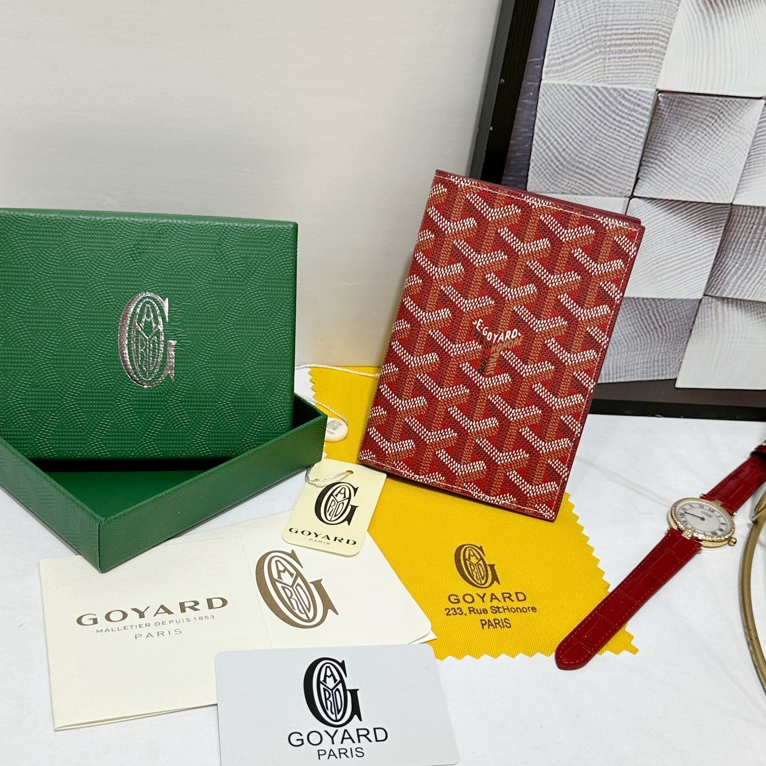 Goyard 2026 Grenelle Passport Cover 14cm Canvas Cowhide