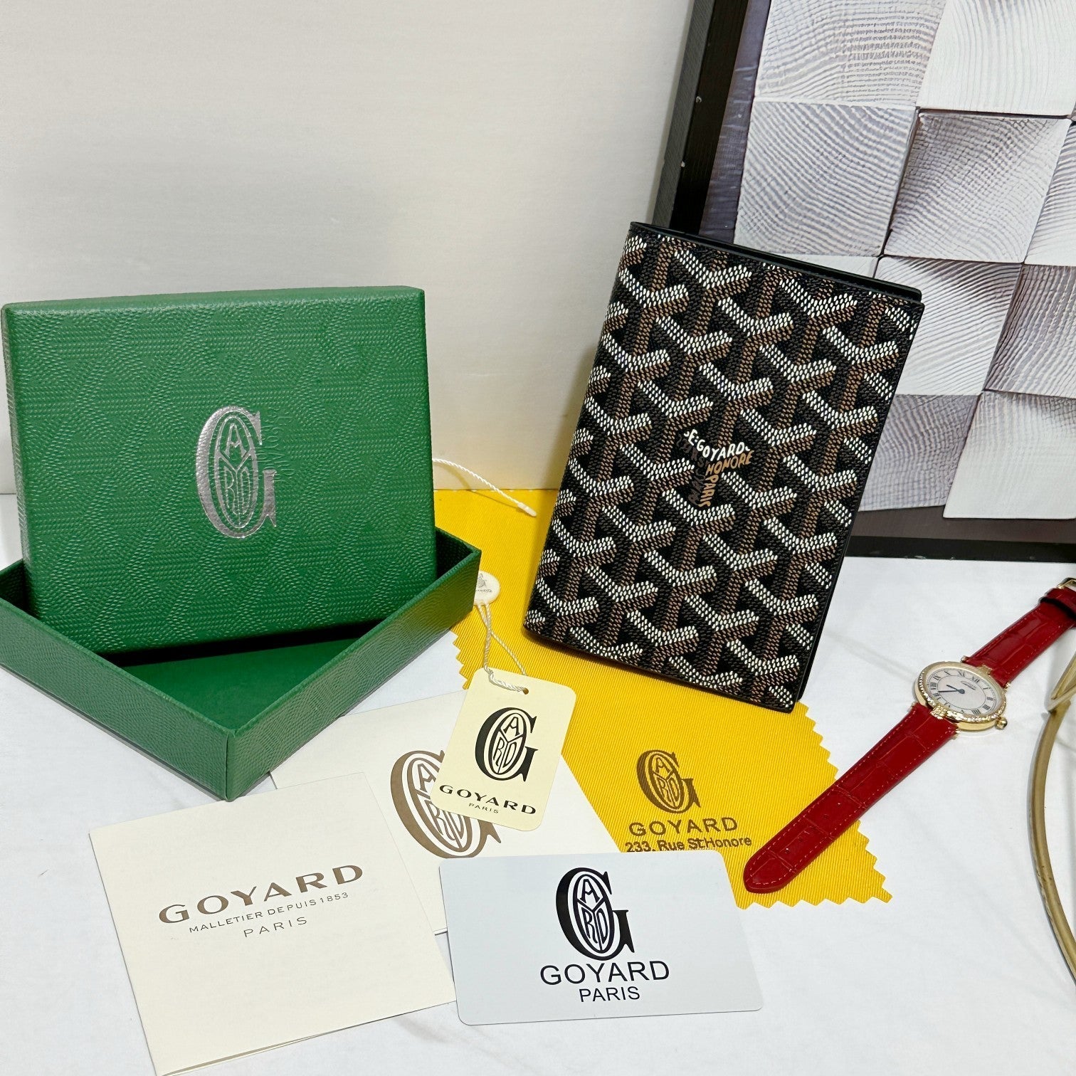 Goyard 2026 Grenelle Passport Cover 14cm Canvas Cowhide