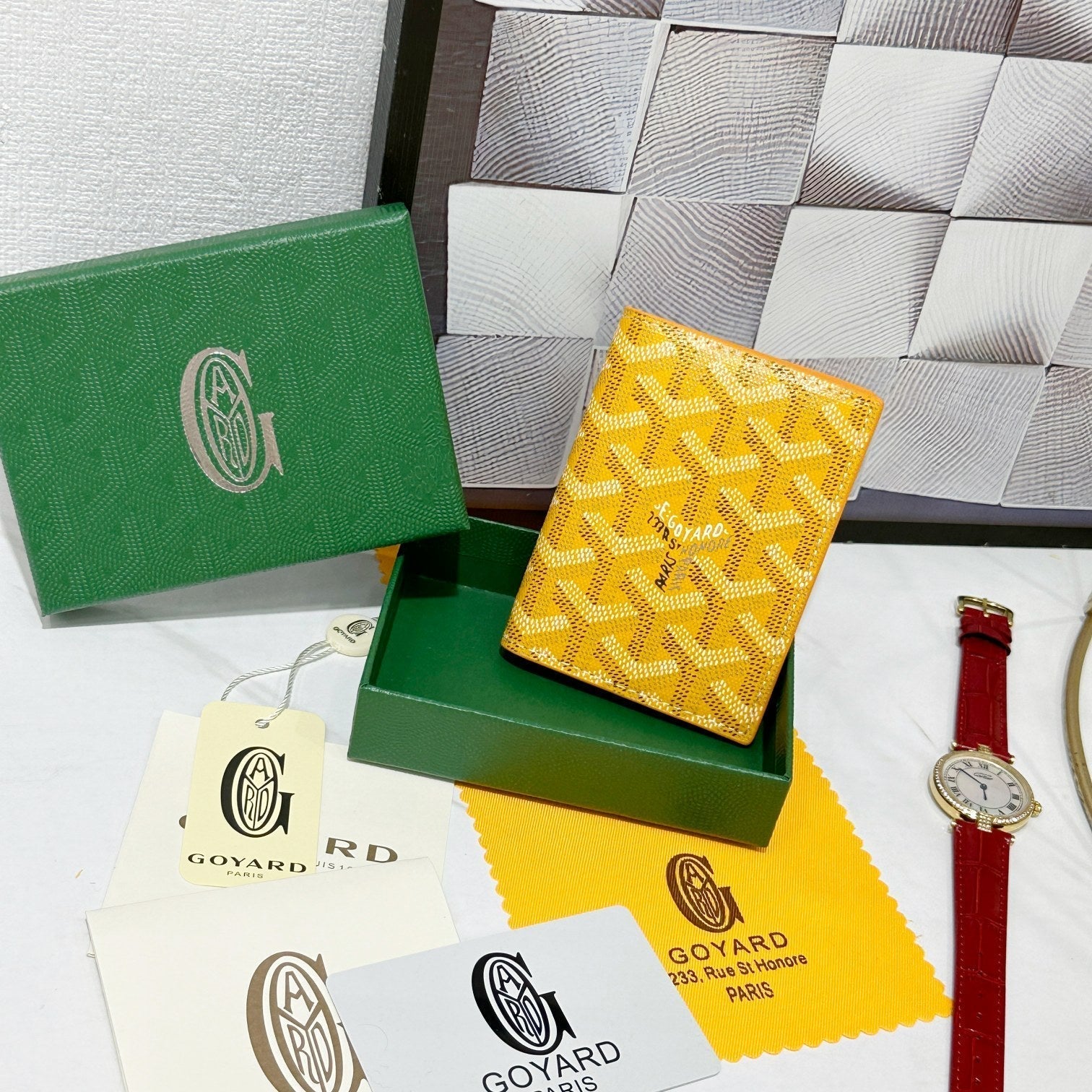 Goyard 2026 Saint-Marc Card Holder 10.7cm Cowhide Canvas 138404