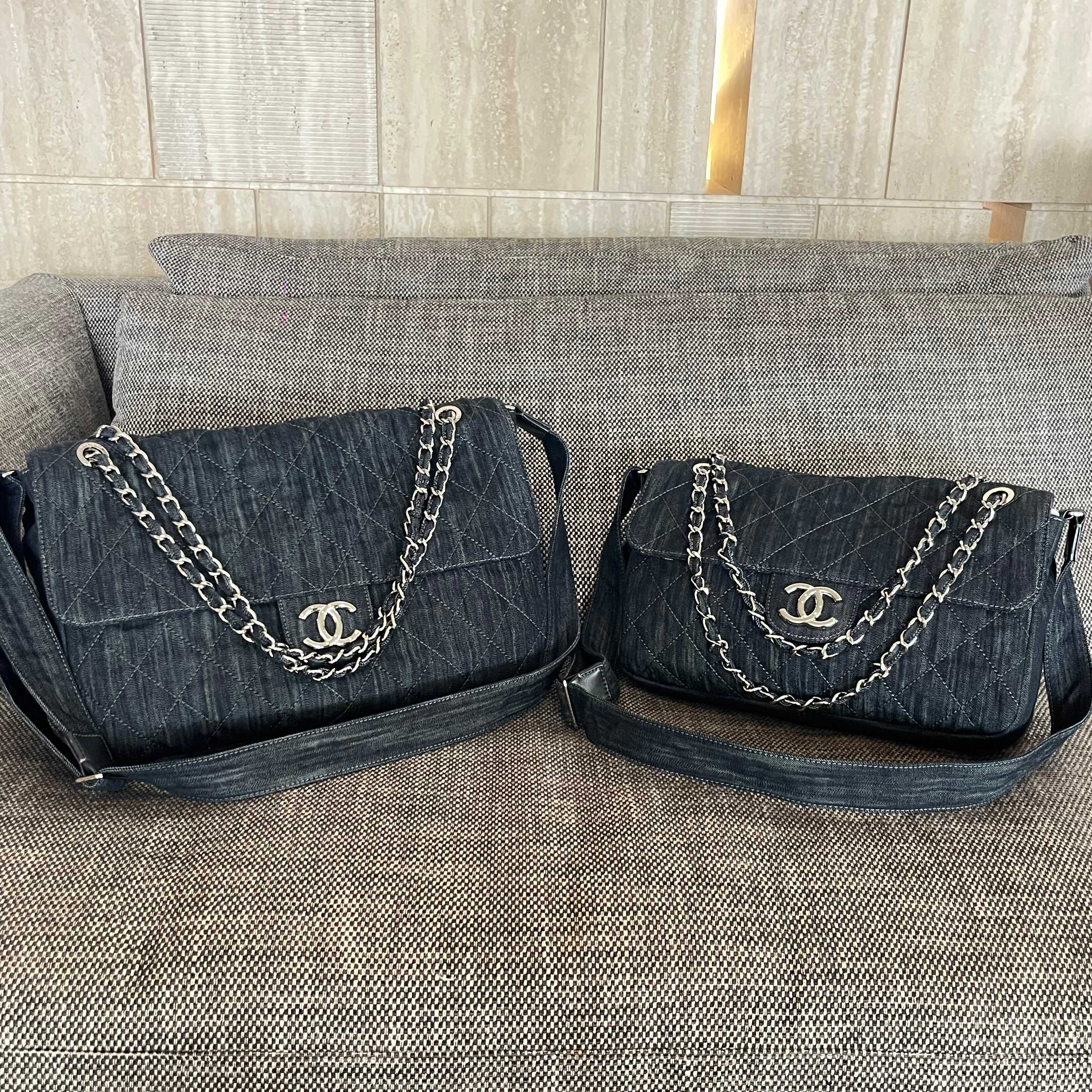 Chanel 2026 Stretch Spirit Messenger Bag Black Denim