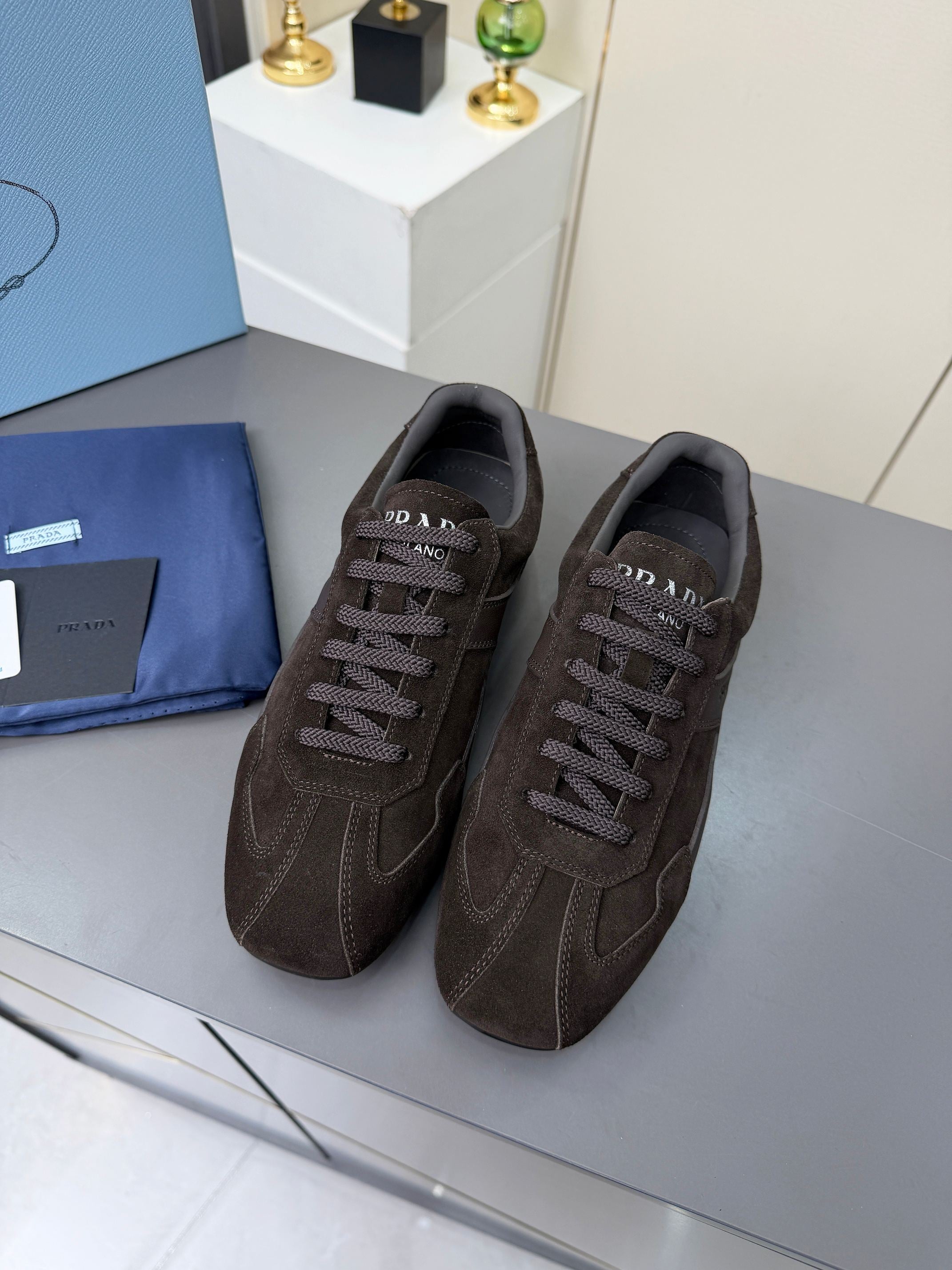 Prada 2026 Casual Sneakers Sheepskin Suede 732935