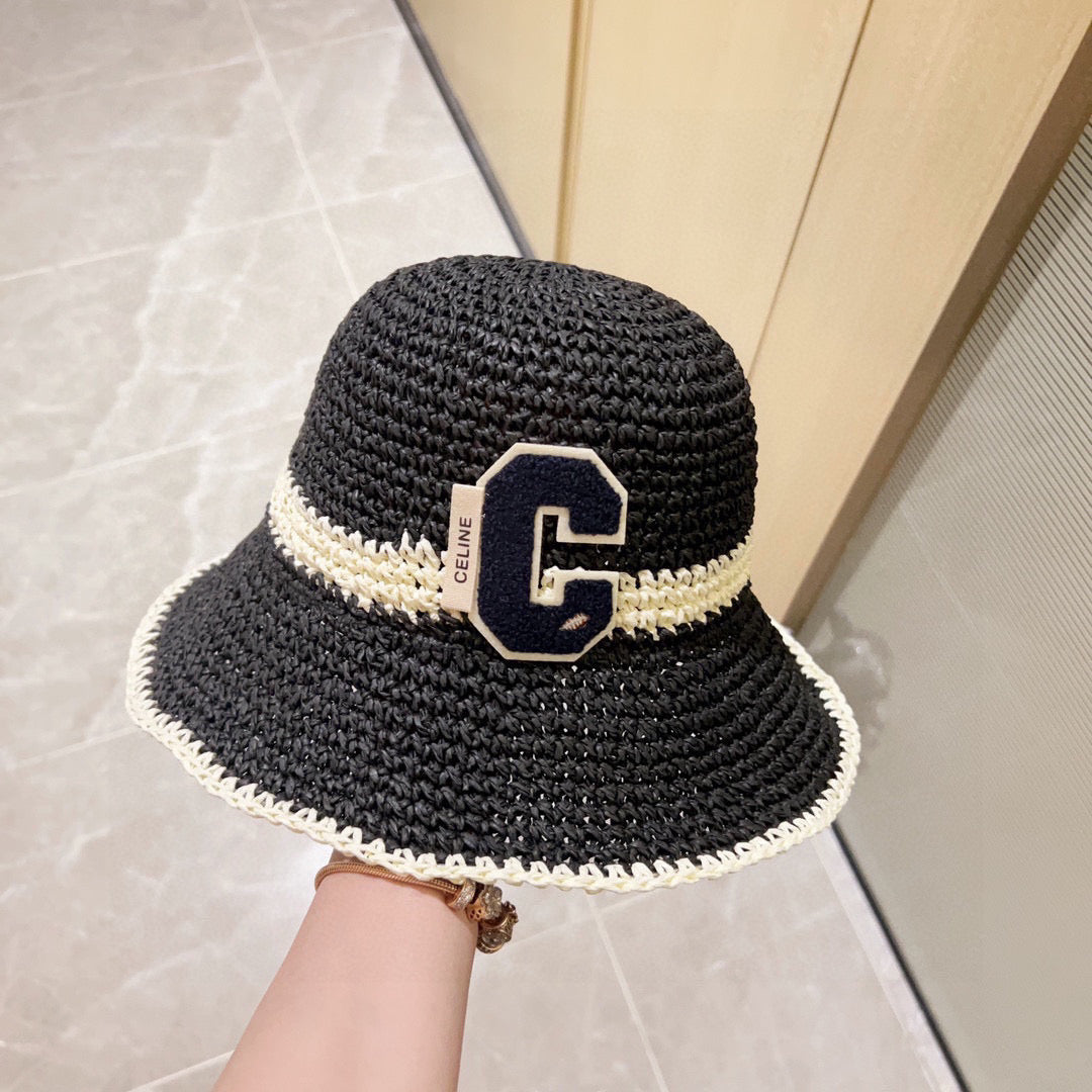 Celine Straw Woven Bucket Hat 240680