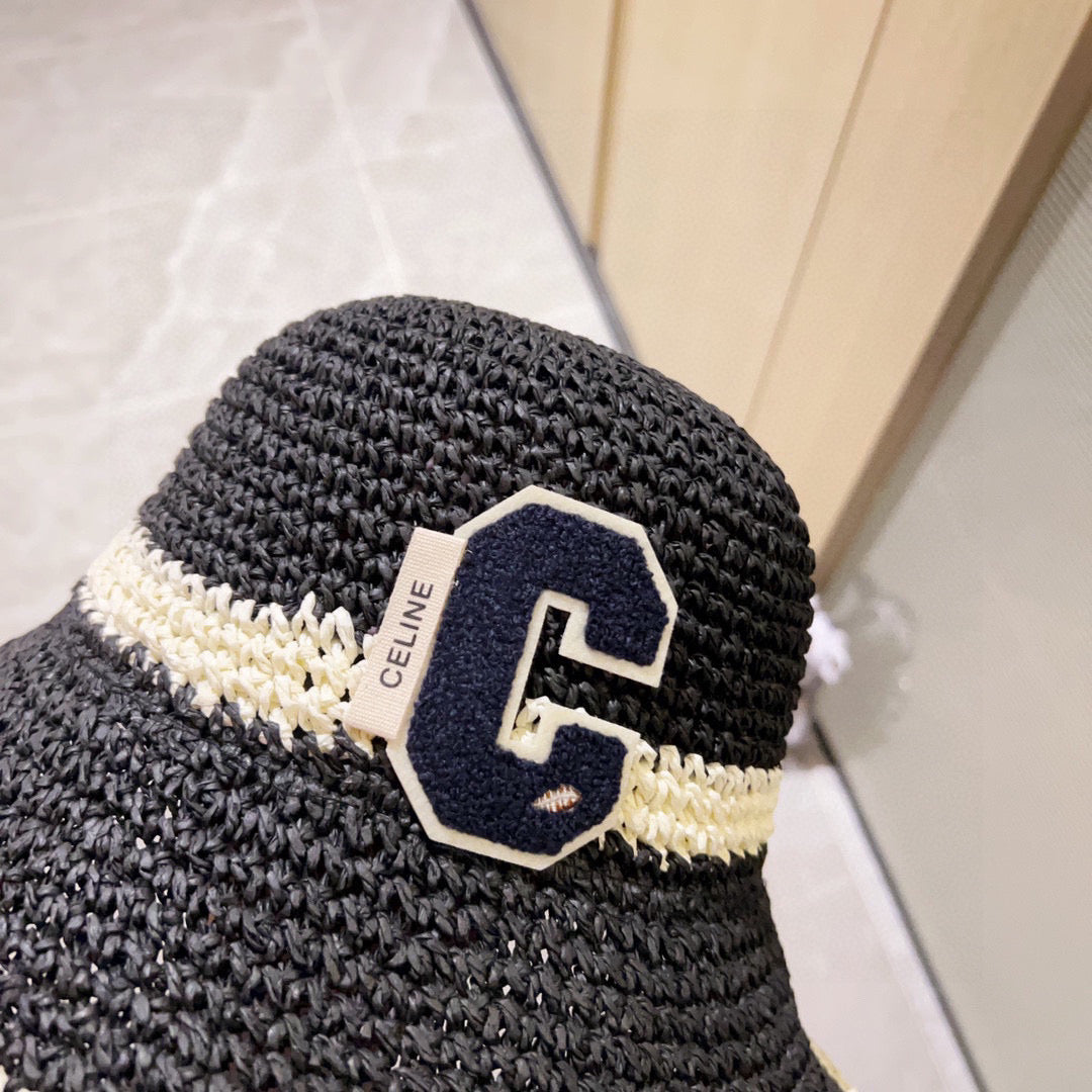 Celine Straw Woven Bucket Hat 240680