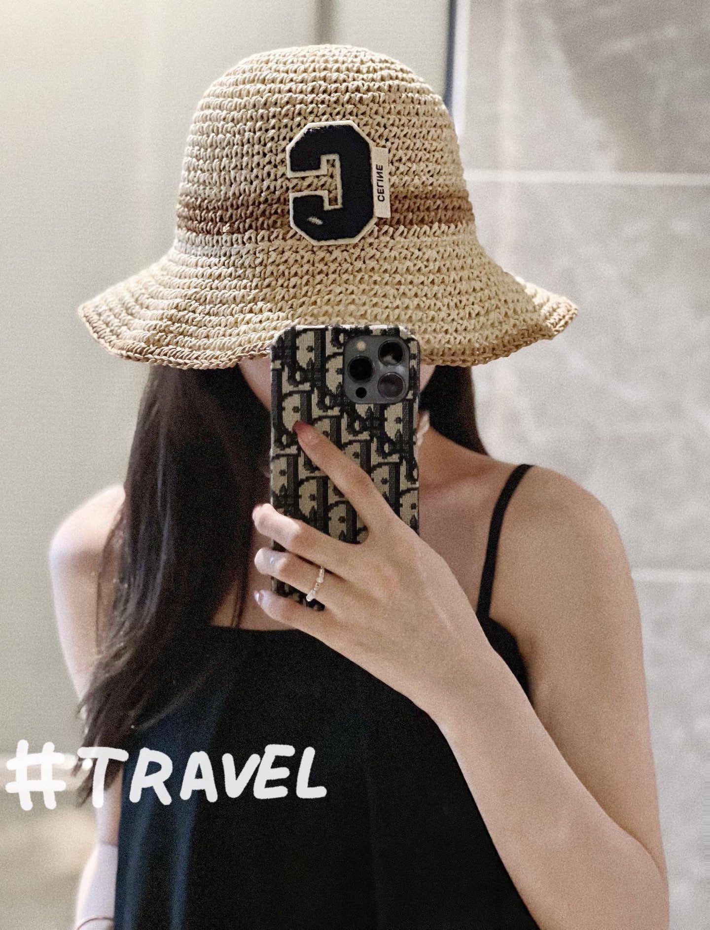 Celine Straw Woven Bucket Hat 240680