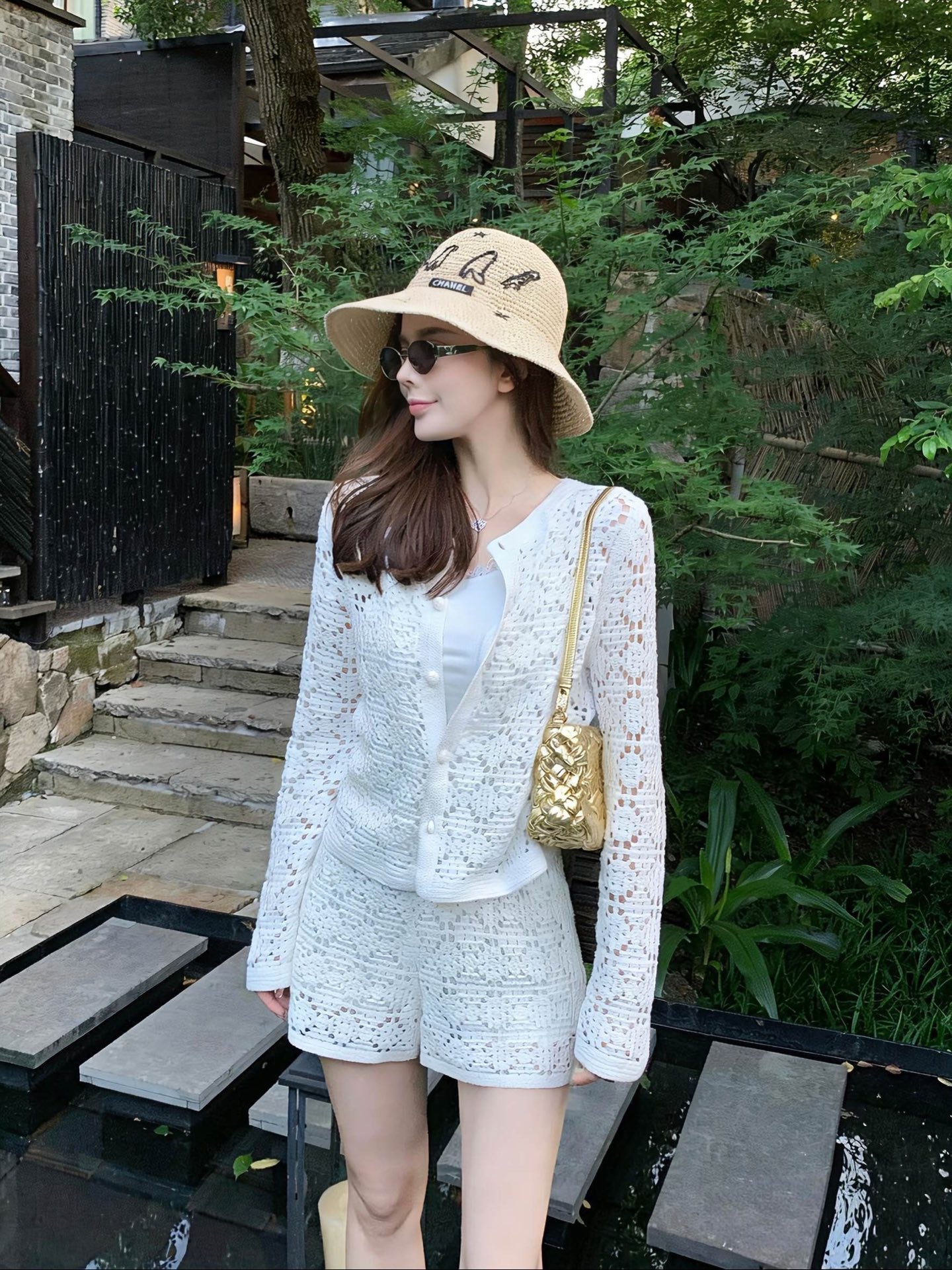 Chanel Woven Embroidered Heavy-Duty Bucket Hat 240672