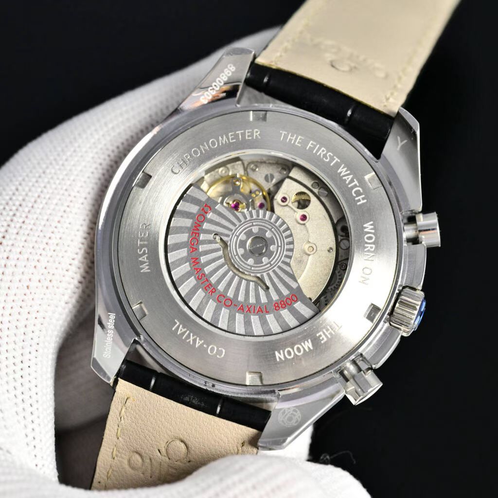 Omega Speedmaster Professional Moonwatch 42cm White Dial Khaki Leather Strap