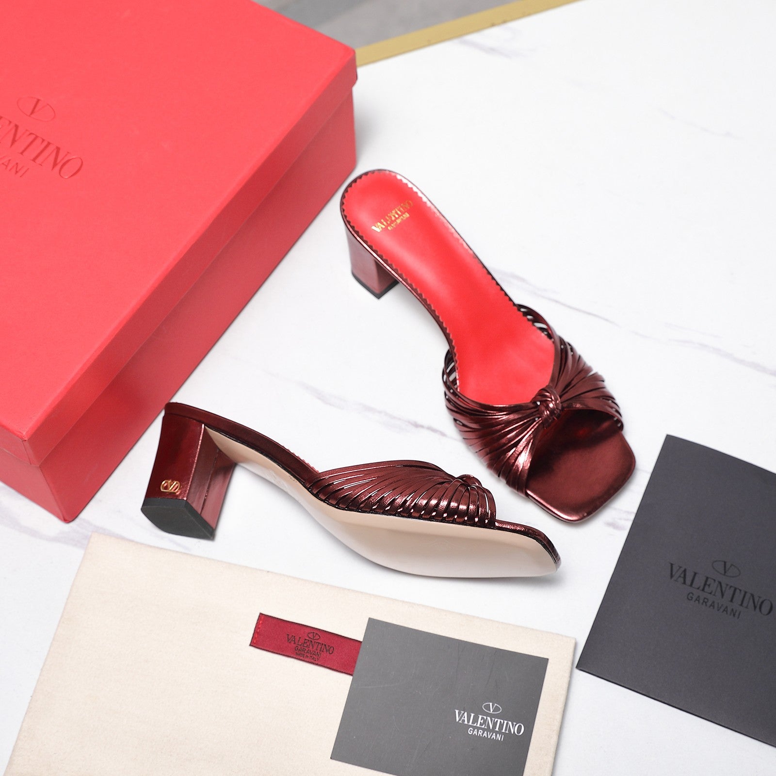 Valentino 2026 Garavani Annet Calfskin Slide Sandals 60mm 864485
