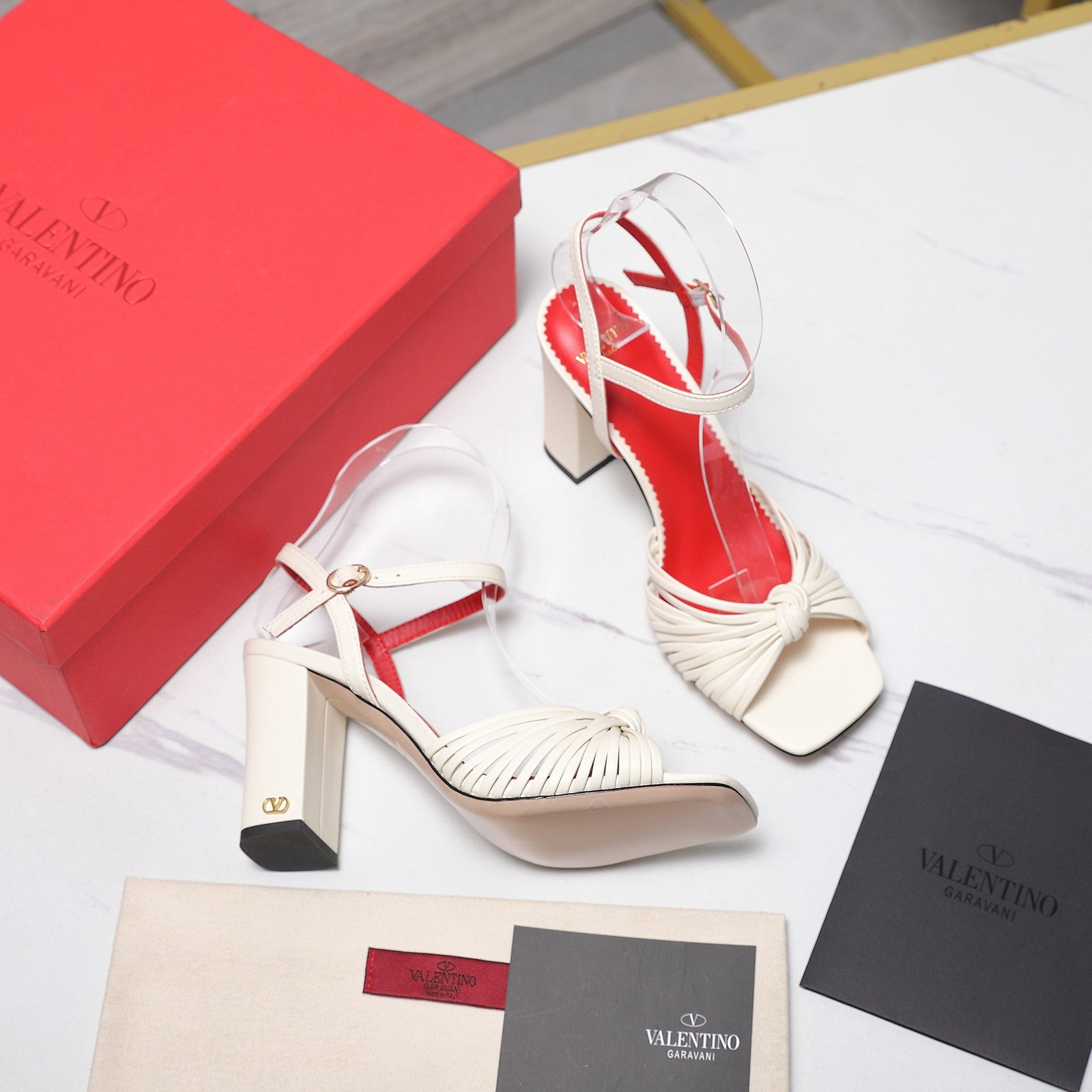 Valentino 2026 Garavani Annet 90mm Leather Block-Heel Sandal 864491