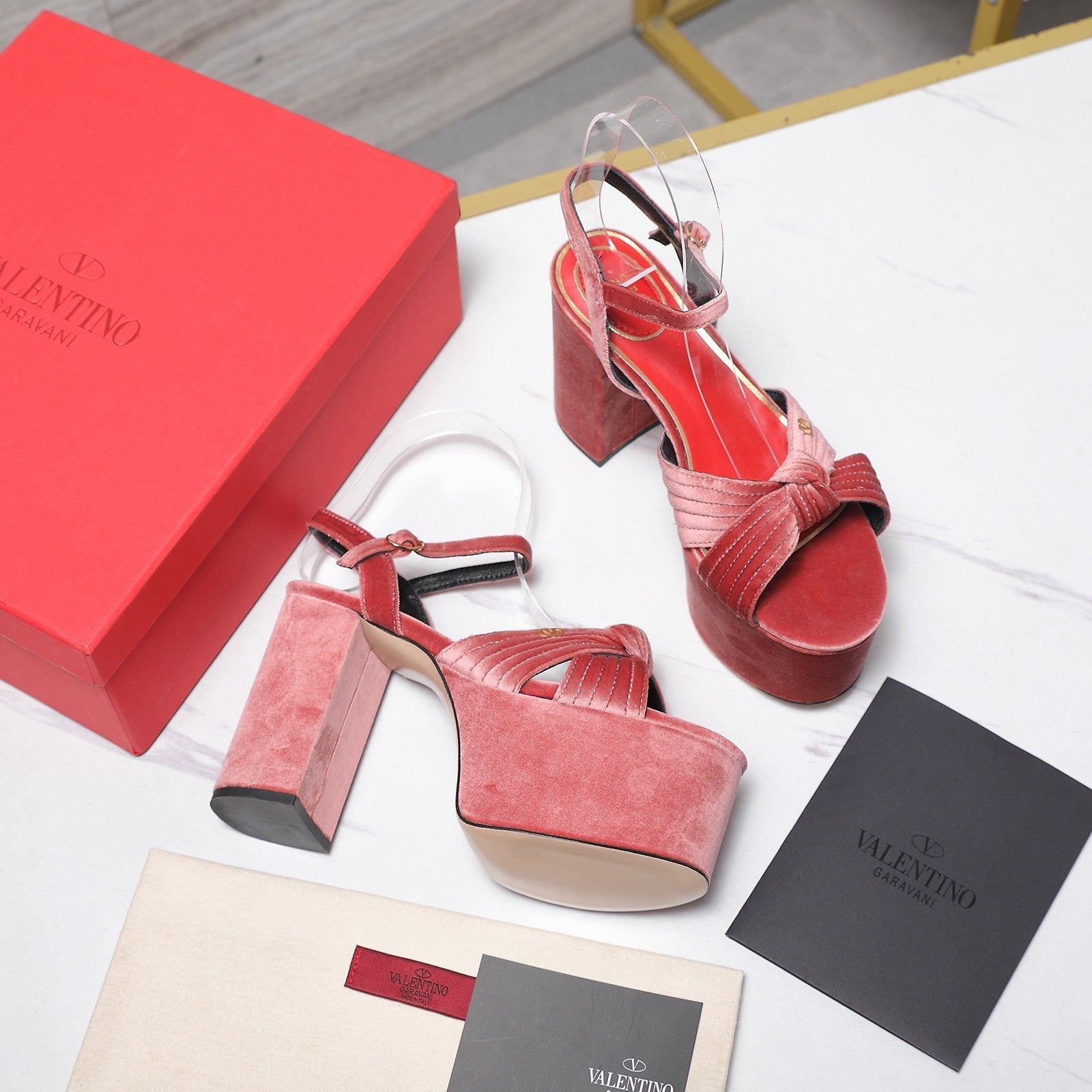 Valentino 2026 Garavani Crasher 110mm Velvet Platform Sandal Velvet 864497