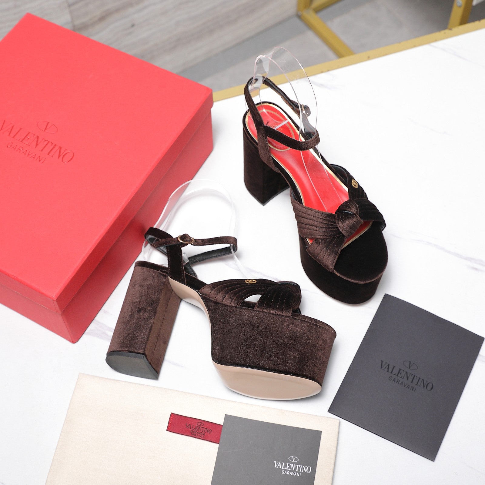 Valentino 2026 Garavani Crasher 110mm Velvet Platform Sandal Velvet 864497