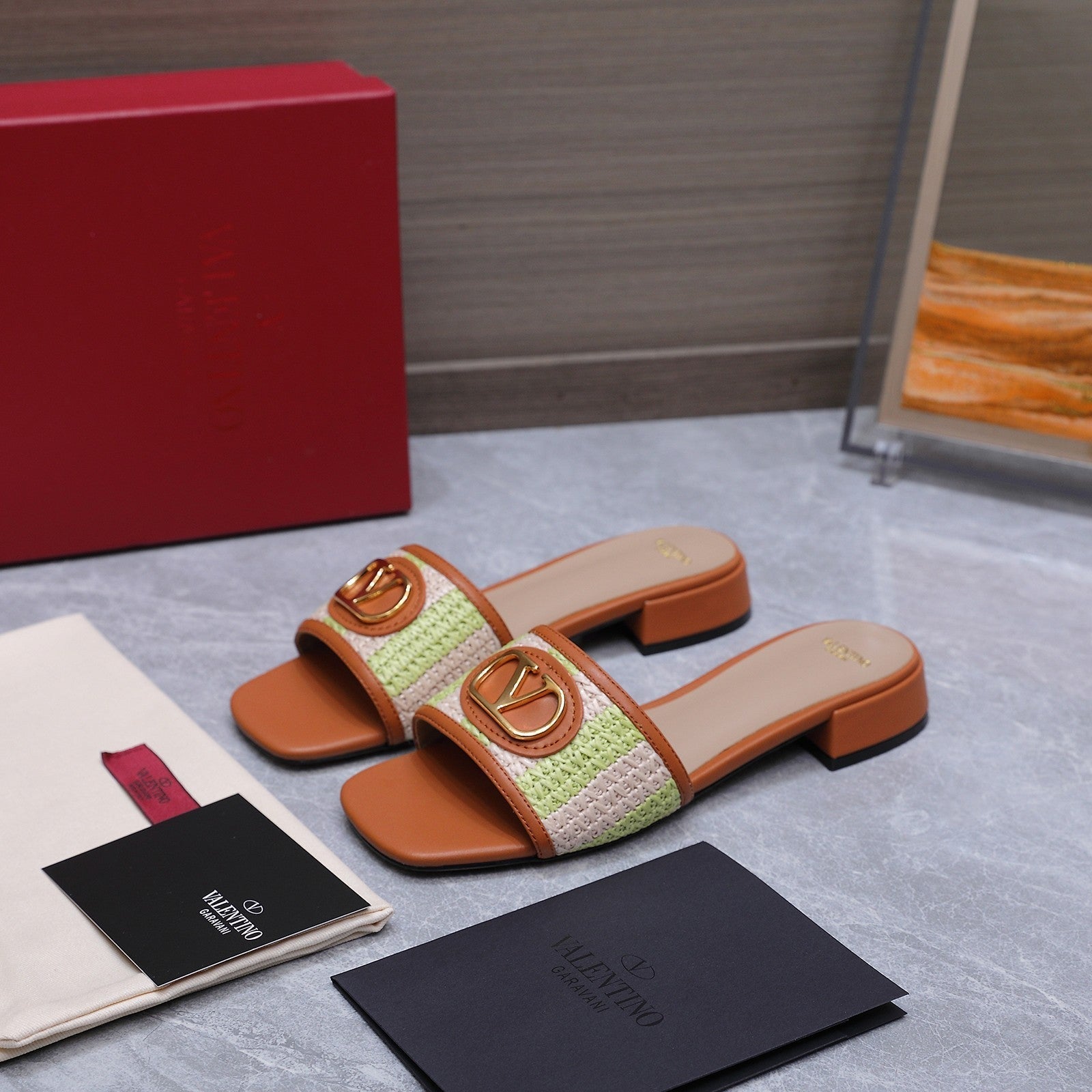 Valentino 2026 Garavani VLogo Signature 15mm Slipper Woven Leather 864505