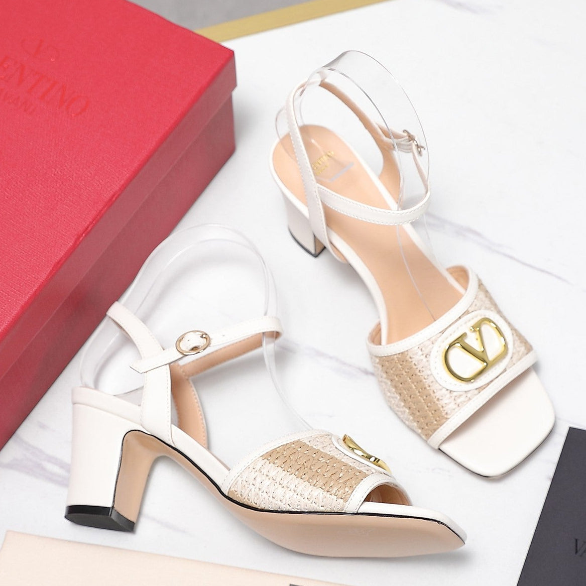 Valentino 2026 Garavani VLogo Signature 75mm Sandal Woven Leather 864541