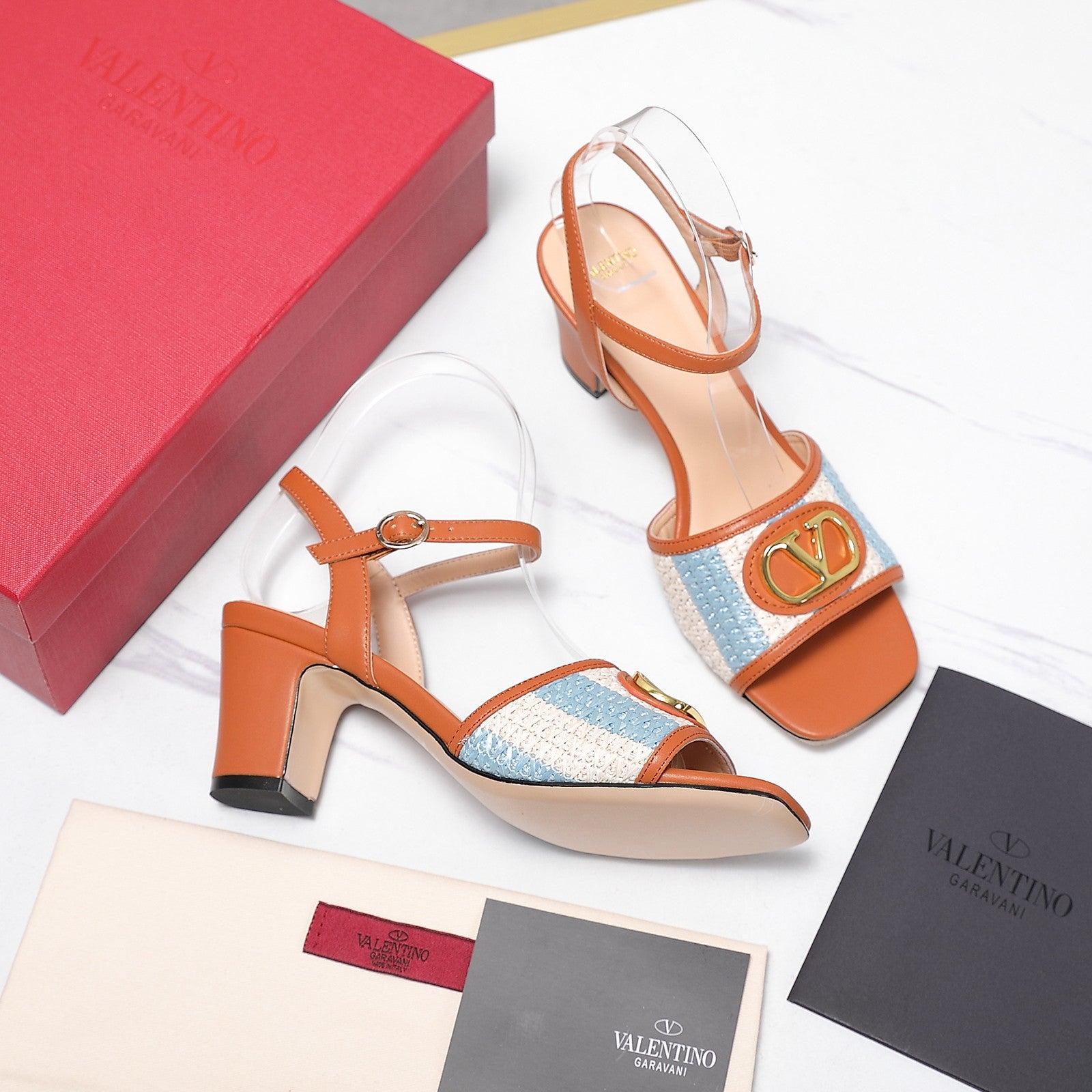 Valentino 2026 Garavani VLogo Signature 75mm Sandal Woven Leather 864541