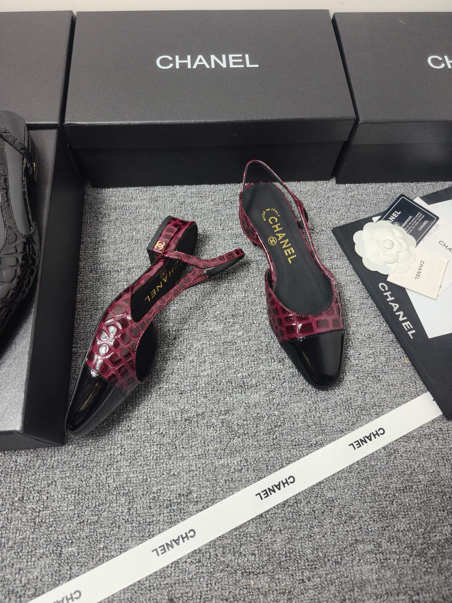 Chanel 2026 Crocodile Embossed Slingback Glossy Calfskin 855982