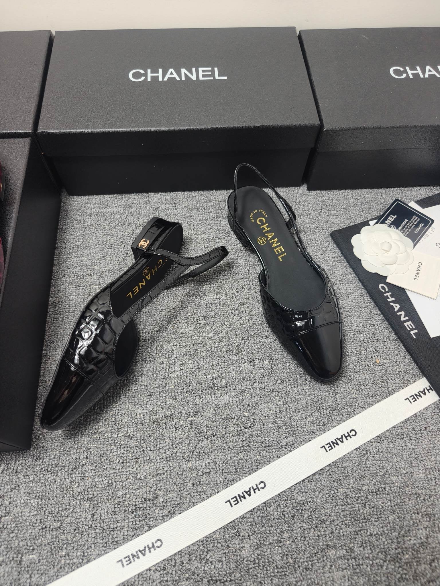 Chanel 2026 Crocodile Embossed Slingback Glossy Calfskin 855982