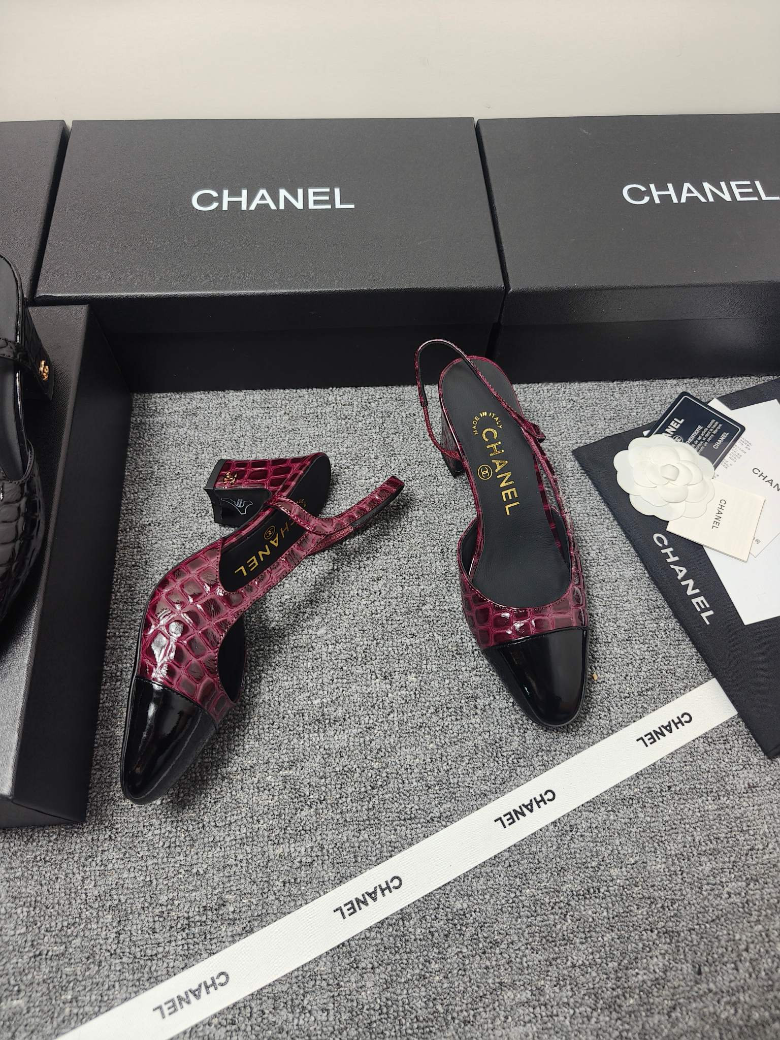 Chanel 2026 Crocodile Embossed Slingback Glossy Calfskin 855982
