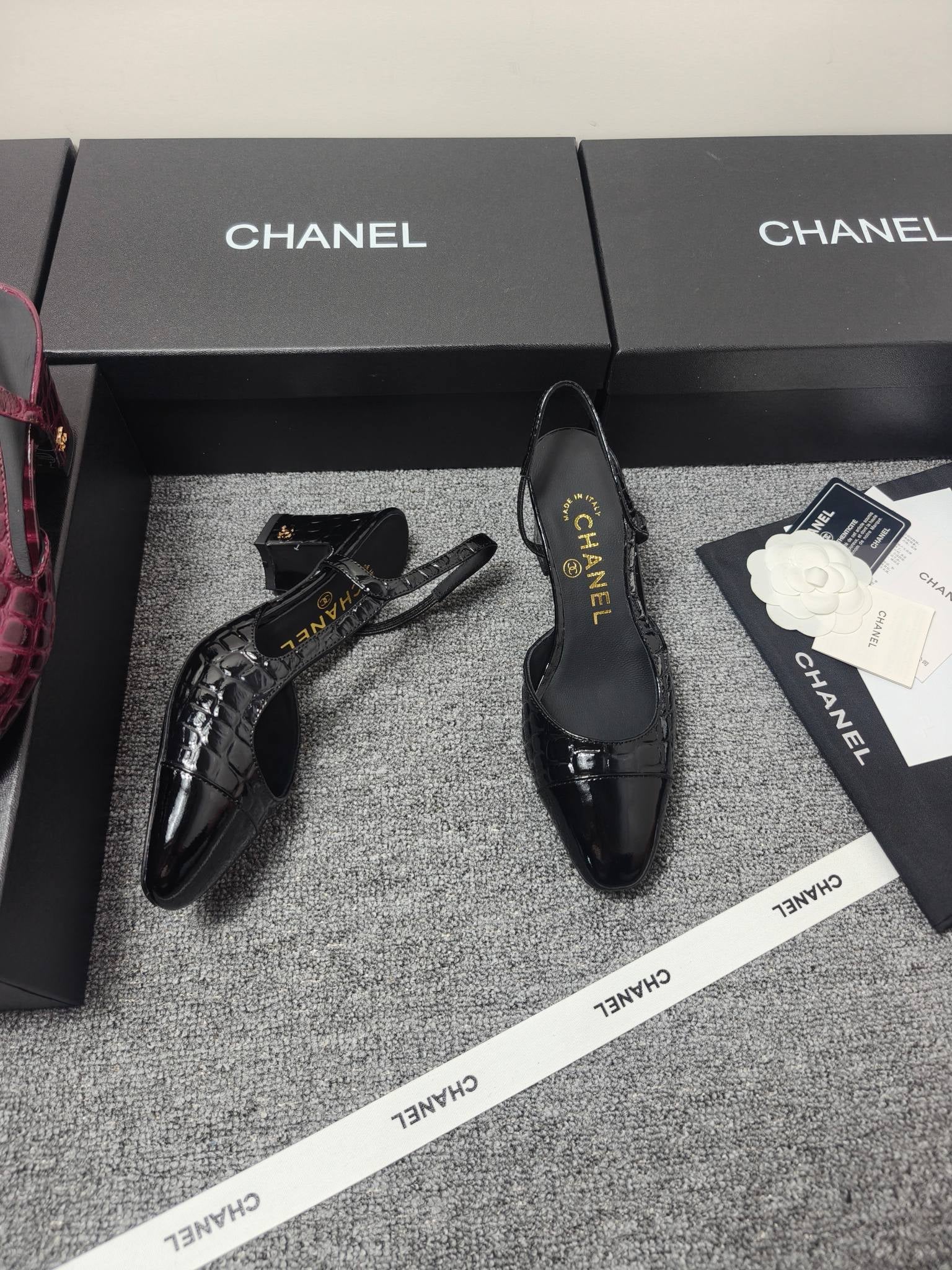 Chanel 2026 Crocodile Embossed Slingback Glossy Calfskin 855982