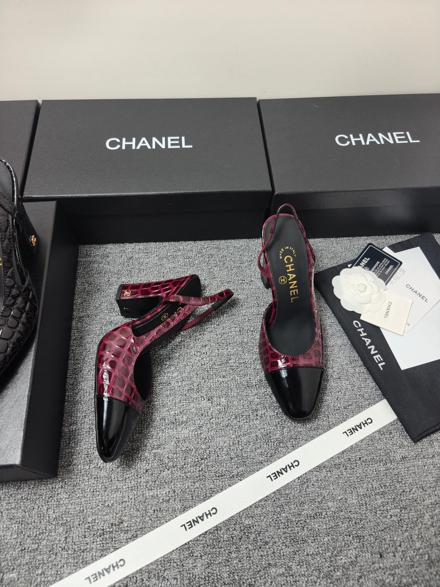 Chanel 2026 Crocodile Embossed Slingback Glossy Calfskin 855982