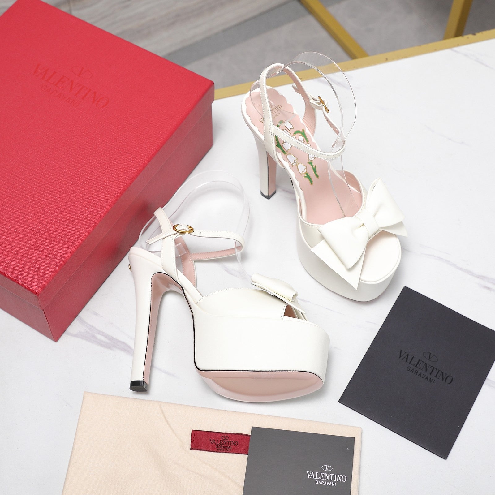 Valentino 2026 Bowow Platform 155mm Sandals Calfskin 864557