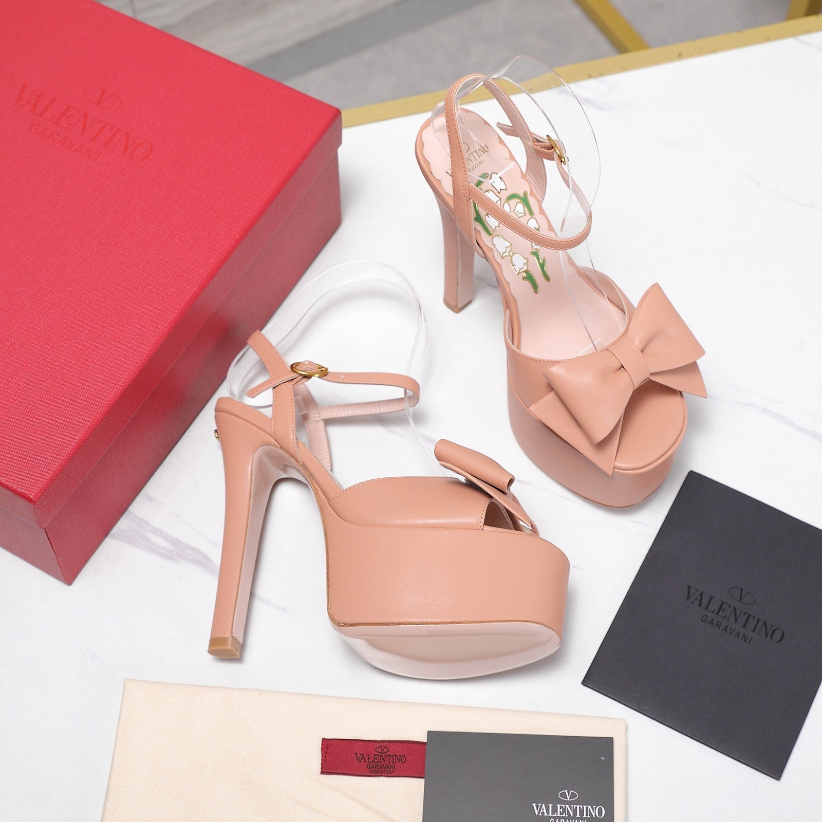 Valentino 2026 Bowow Platform 155mm Sandals Calfskin 864557