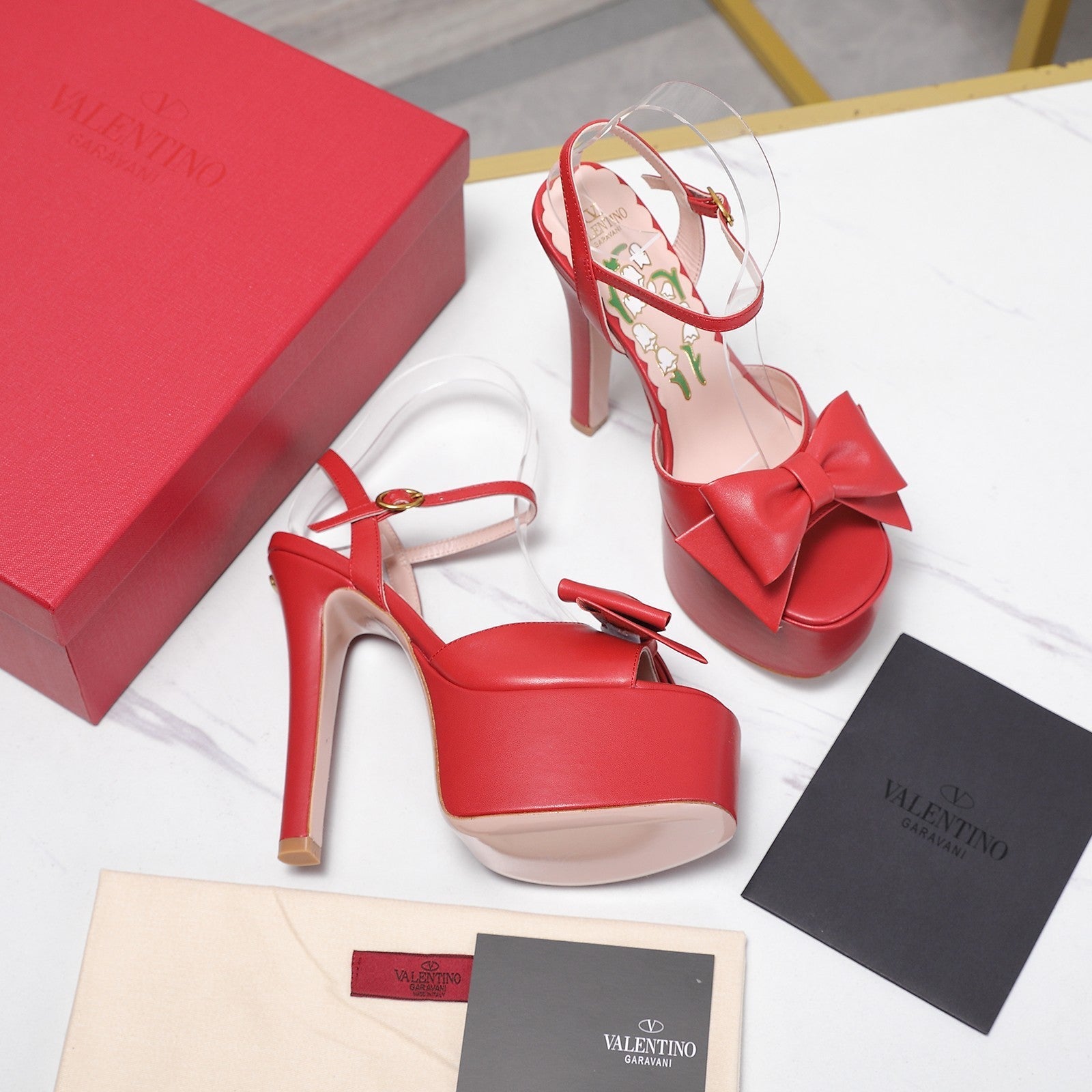 Valentino 2026 Bowow Platform 155mm Sandals Calfskin 864557