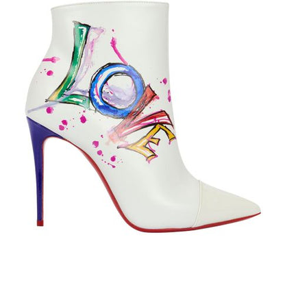 CL 'Love Is A Boot' Ankle Boots 100mm Calf and Patent Leather White