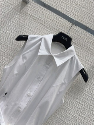 CD 25 Vest Dress Black and White Cotton
