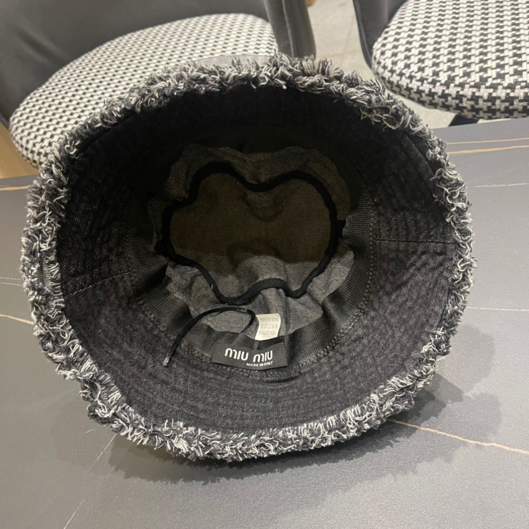 Miu Miu Denim Logo Bucket Hat 196114